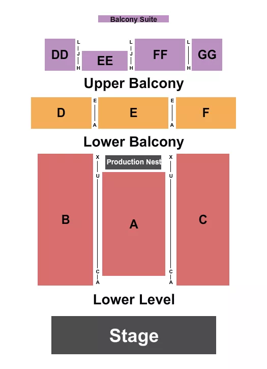 ENDSTAGE Seating Map Seating Chart