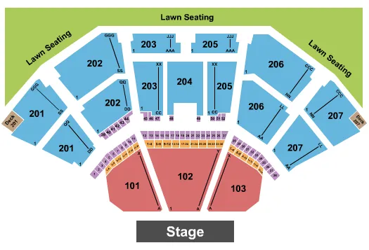 END STAGE Seating Map Seating Chart