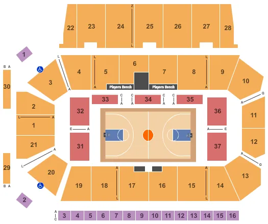 BASKETBALL Seating Map Seating Chart