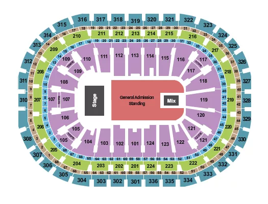 ENDSTAGE GA 2 Seating Map Seating Chart