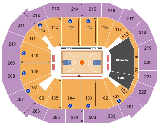 BASKETBALL Seating Map Seating Chart