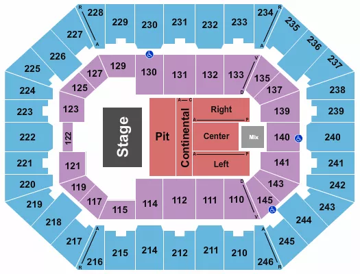 CHARLESTON COLISEUM CONVENTION CENTER CHARLESTON RED CLAY STRAYS Seating Map Seating Chart