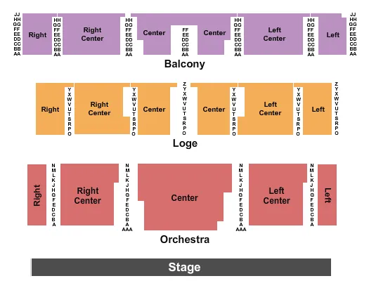 END STAGE Seating Map Seating Chart