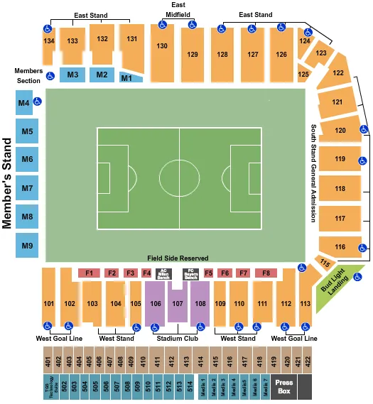 CHAMPIONS CUP Seating Map Seating Chart