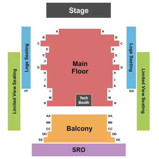 ENDSTAGE Seating Map Seating Chart