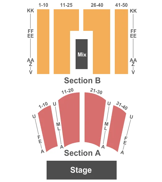 END STAGE Seating Map Seating Chart