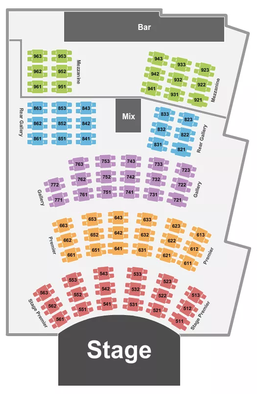 CITY WINERY PHILADELPHIA ENDSTAGE Seating Map Seating Chart