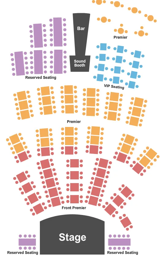 CITY WINERY CHICAGO END STAGE Seating Map Seating Chart