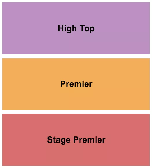 CITY WINERY NASHVILLE STAGE PREMIER HIGH TOP Seating Map Seating Chart