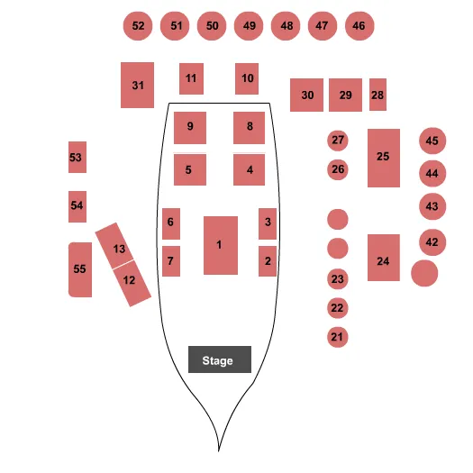 CLEOPATRAS BARGE AT CAESARS PALACE END STAGE Seating Map Seating Chart