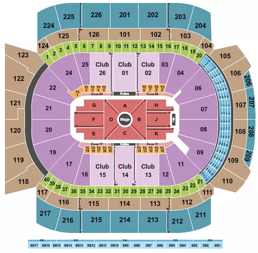 CENTER STAGE 1 Seating Map Seating Chart