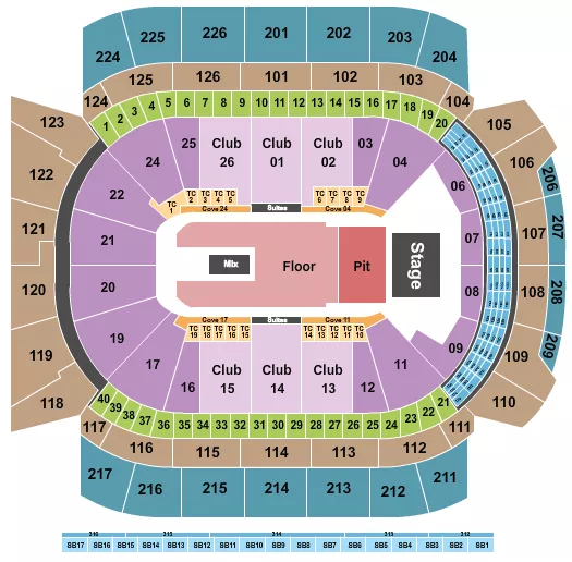 ENDSTAGE GA PIT FLOOR Seating Map Seating Chart