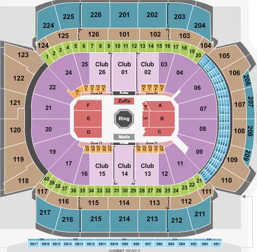 UFC Seating Map Seating Chart
