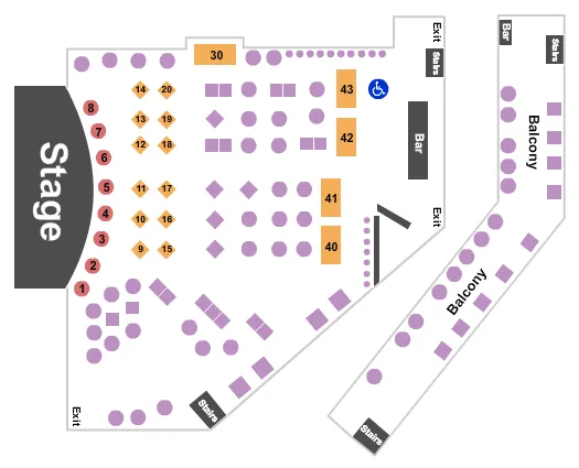 COBBS COMEDY CLUB GOLD CIRCLE SEATING Seating Map Seating Chart