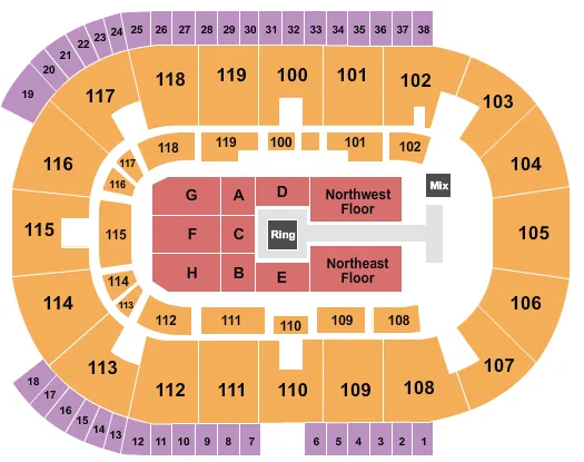 COCA COLA COLISEUM WWE 2 Seating Map Seating Chart