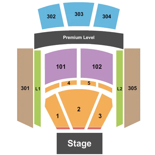 COCA COLA MUSIC HALL END STAGE Seating Map Seating Chart