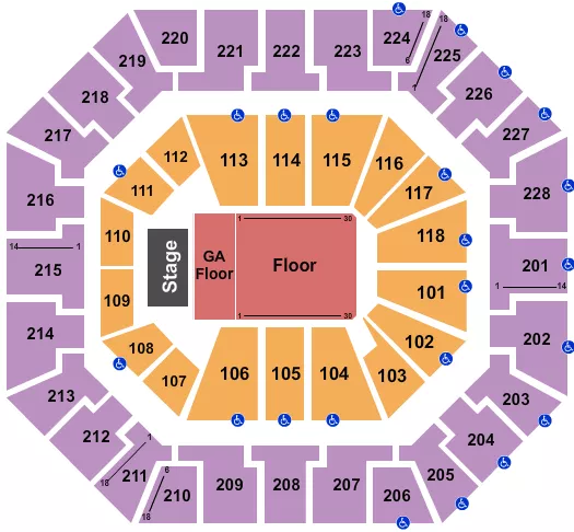ENDSTAGE GA RSVD FLOOR Seating Map Seating Chart