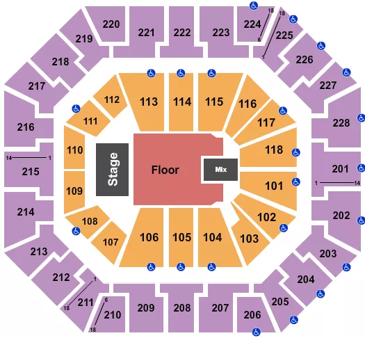 ENDSTAGE GA FLOOR Seating Map Seating Chart
