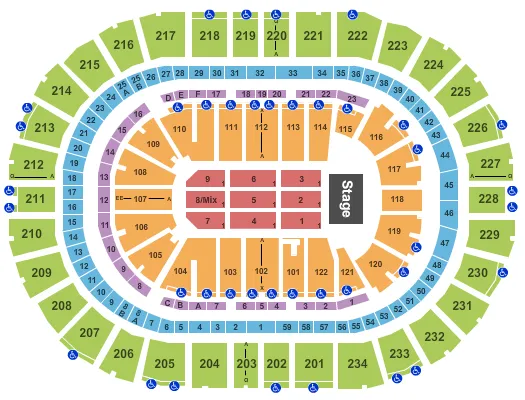 END STAGE Seating Map Seating Chart