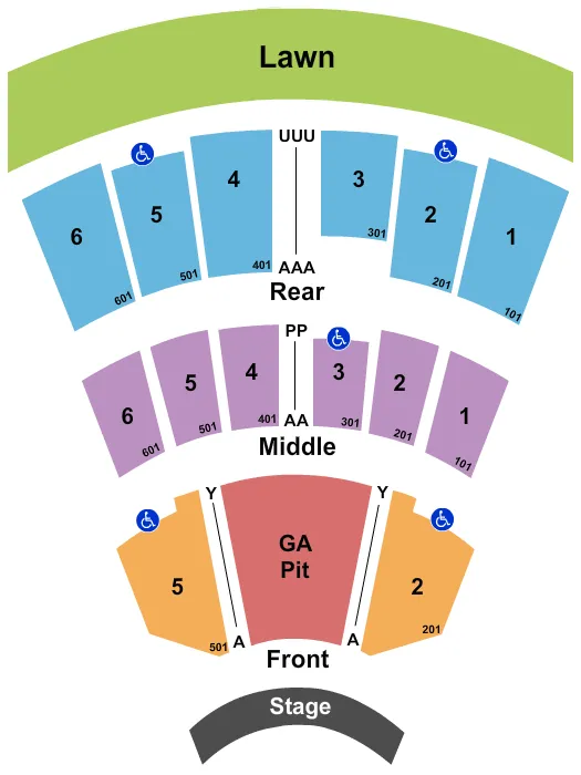 CONSTELLATION BRANDS MARVIN SANDS PERFORMING ARTS CENTER ENDSTAGE PIT Seating Map Seating Chart