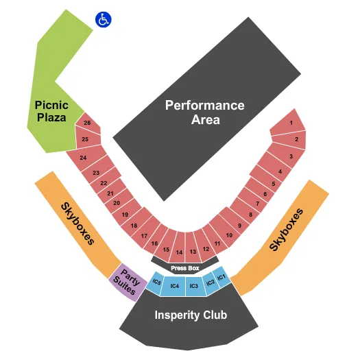 NITRO CIRCUS Seating Map Seating Chart