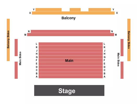 COURTYARD THEATER TX ENDSTAGE Seating Map Seating Chart