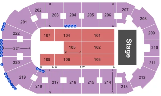 COVELLI CENTRE YOUNGSTOWN END STAGE Seating Map Seating Chart
