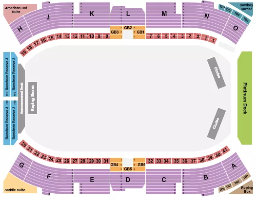 RODEO 5 RW Seating Map Seating Chart