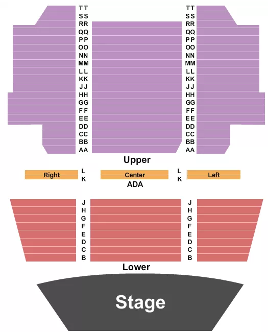 CREST THEATRE SACRAMENTO LOWER UPPER RSVD Seating Map Seating Chart