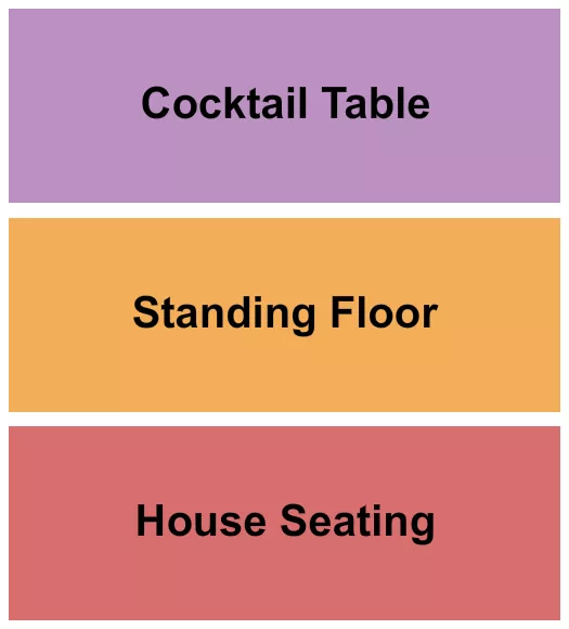 HOUSE STANDING TABLES Seating Map Seating Chart
