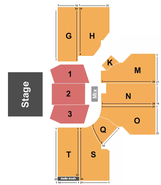 HALF HOUSE 6 Seating Map Seating Chart
