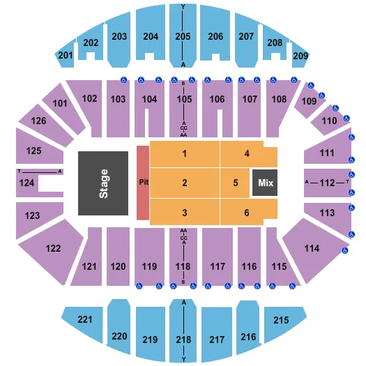 CROWN COLISEUM THE CROWN CENTER ENDSTAGE PIT Seating Map Seating Chart