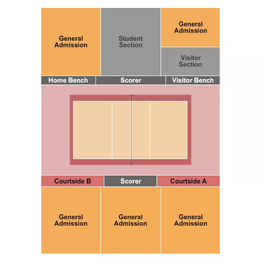 VOLLEYBALL Seating Map Seating Chart