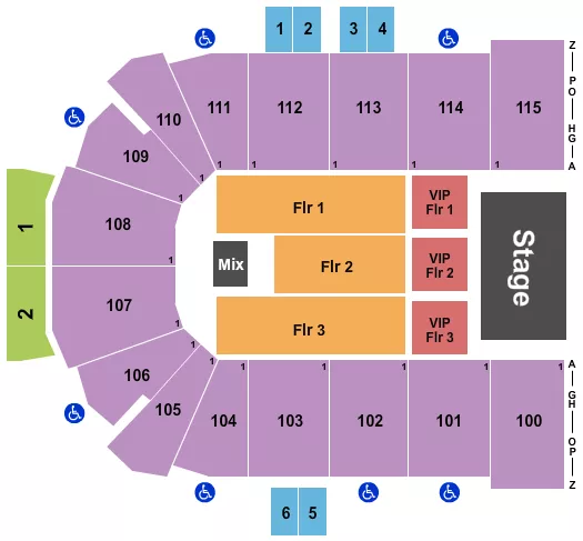 ENDSTAGE VIP FLOOR Seating Map Seating Chart