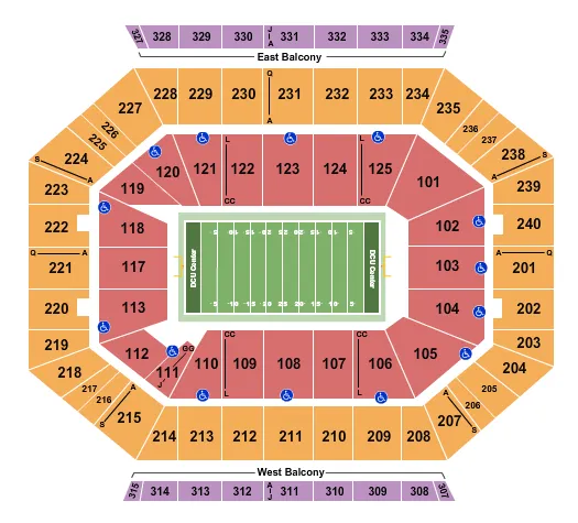 INDOOR FOOTBALL Seating Map Seating Chart