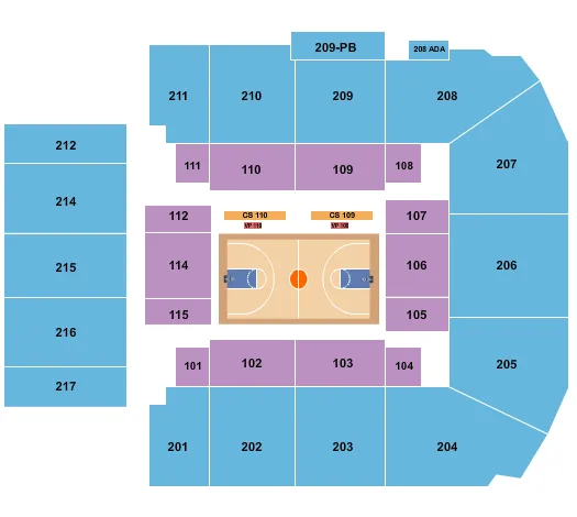 BASKETBALL Seating Map Seating Chart