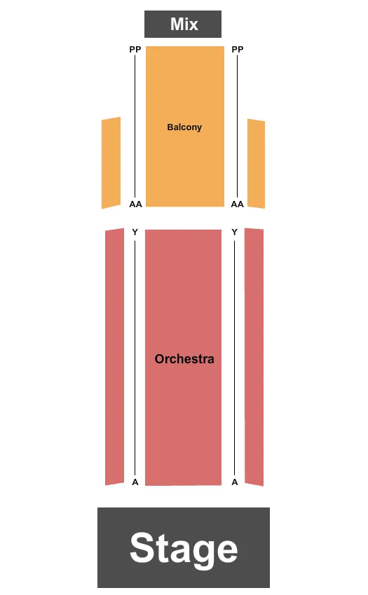 DALLAS THEATER CIVIC CENTER END STAGE Seating Map Seating Chart