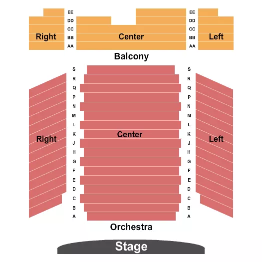 END STAGE Seating Map Seating Chart
