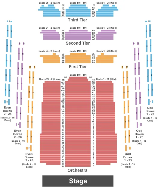 END STAGE Seating Map Seating Chart