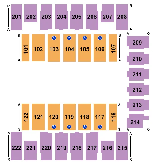 2XTREME MONSTER TRUCKS Seating Map Seating Chart