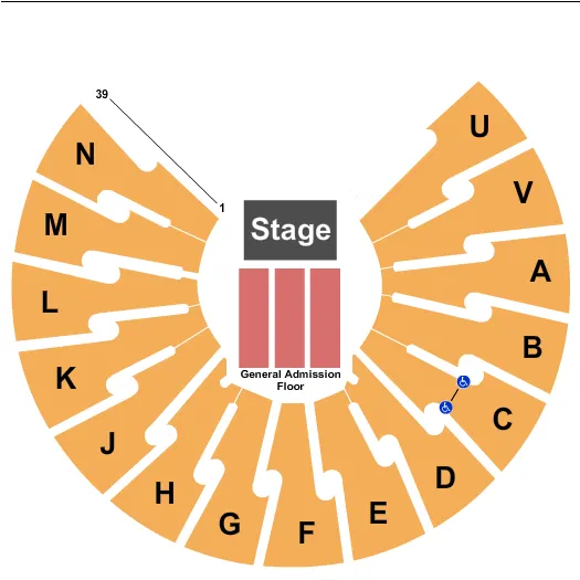 ENDSTAGE GA FLR Seating Map Seating Chart