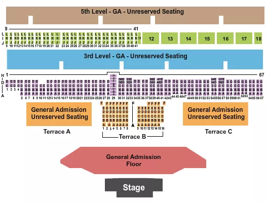 ENDSTAGE GA Seating Map Seating Chart