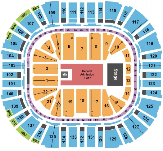 ENDSTAGE GA FLR 3 Seating Map Seating Chart