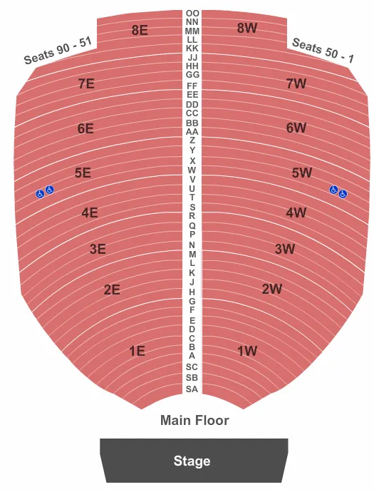 END STAGE Seating Map Seating Chart