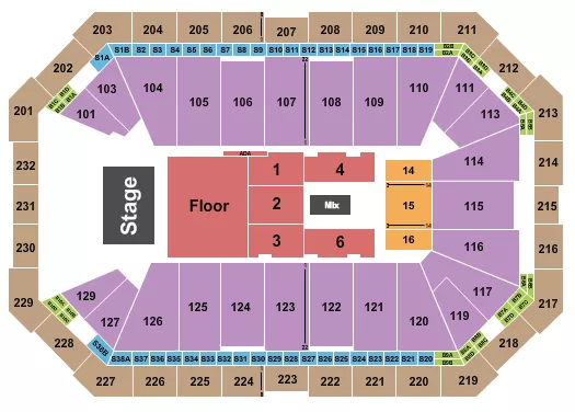ENDSTAGE FRONT GA FLOOR Seating Map Seating Chart