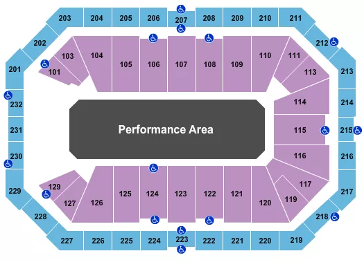 PERFORMANCE AREA Seating Map Seating Chart