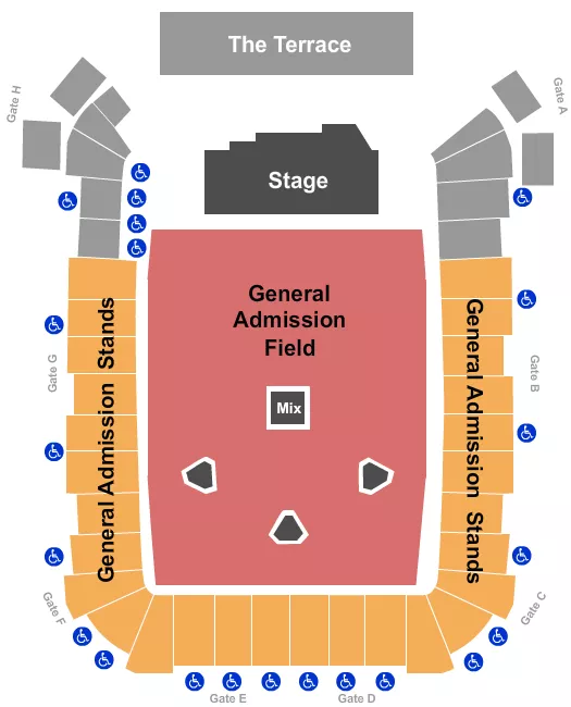 DICKS SPORTING GOODS PARK PHISH 2 Seating Map Seating Chart
