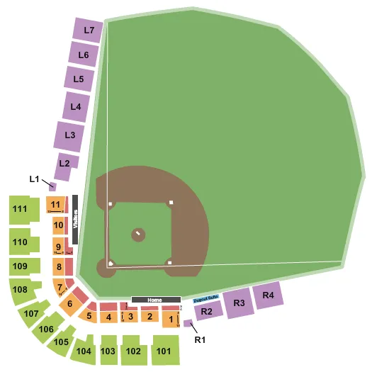 UFCU DISCH FALK FIELD BASEBALL Seating Map Seating Chart