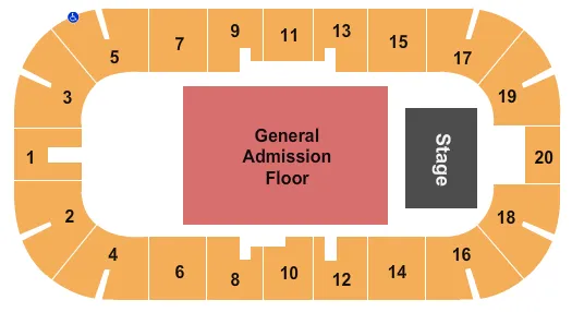 ENDSTAGE GA FLOOR Seating Map Seating Chart