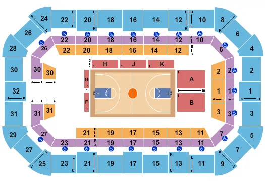 BASKETBALL Seating Map Seating Chart